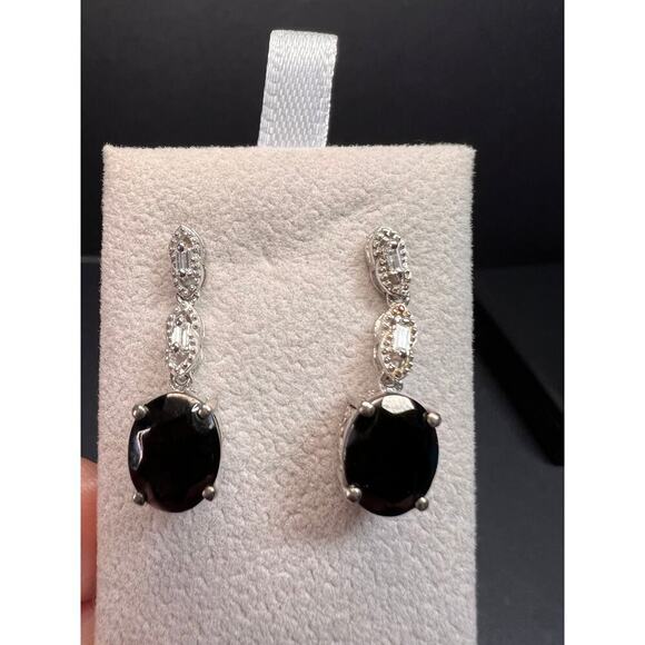 Elite Shungite gemstone sterling silver earrings - Picture 8 of 13